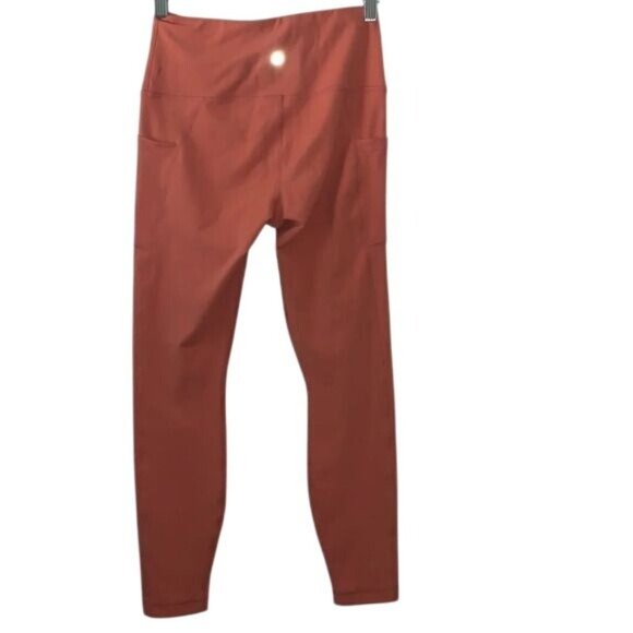 Yogalicious High-Waisted Leggings With Pockets Rust Orange S 86% Polyester 14% S - Picture 9 of 12